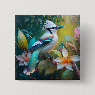Created Aquamarin Winged Jay Button
