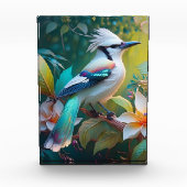 Created Aquamarin Winged Jay Fotoblock (Vorderseite)