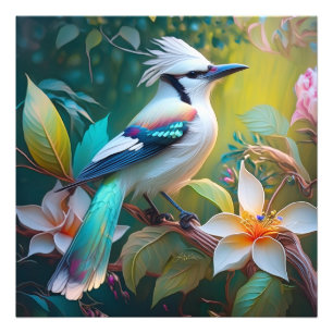 Created Aquamarin Winged Jay Fotodruck