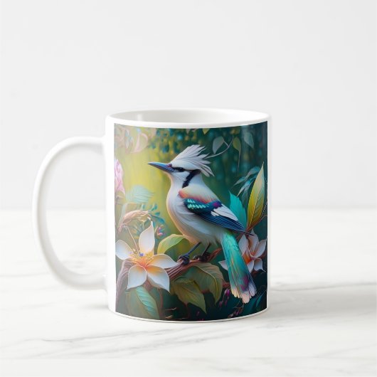 Created Aquamarin Winged Jay Kaffeetasse (Links)