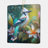 Created Aquamarin Winged Jay Keramikornament (Links)