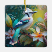 Created Aquamarin Winged Jay Keramikornament (Vorderseite)