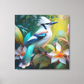 Created Aquamarin Winged Jay Leinwanddruck (Vorderseite)