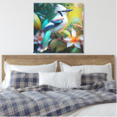Created Aquamarin Winged Jay Leinwanddruck (Insitu (Schlafzimmer))