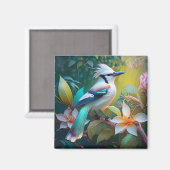Created Aquamarin Winged Jay Magnet (Vorderseite/Rückseite)