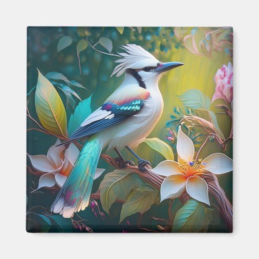 Created Aquamarin Winged Jay Magnet (Vorne)
