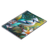 Created Aquamarin Winged Jay Notizblock (Linke Seite)