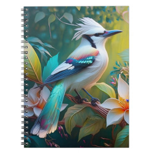 Created Aquamarin Winged Jay Notizblock