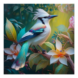 Created Aquamarin Winged Jay Poster