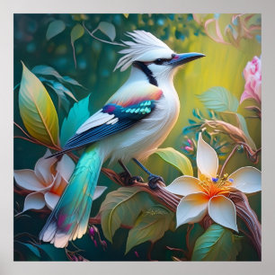 Created Aquamarin Winged Jay Poster
