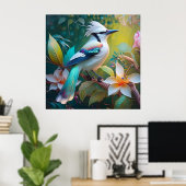 Created Aquamarin Winged Jay Poster (Heimbüro)