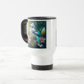 Created Aquamarin Winged Jay Reisebecher (Vorderseite Links)