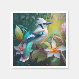 Created Aquamarin Winged Jay Serviette