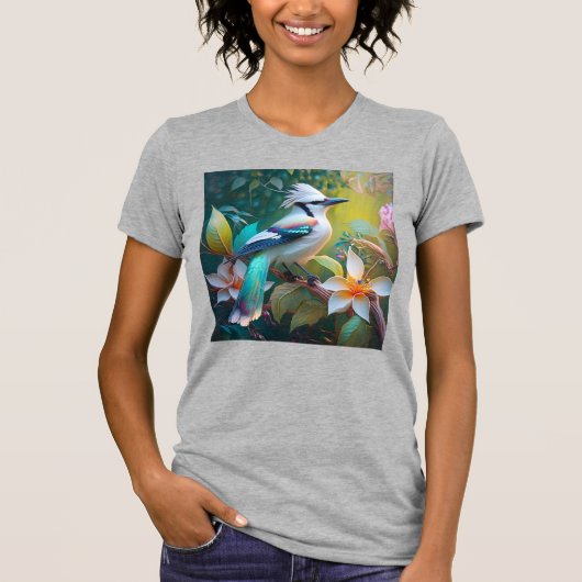 Created Aquamarin Winged Jay T-Shirt (Vorderseite)