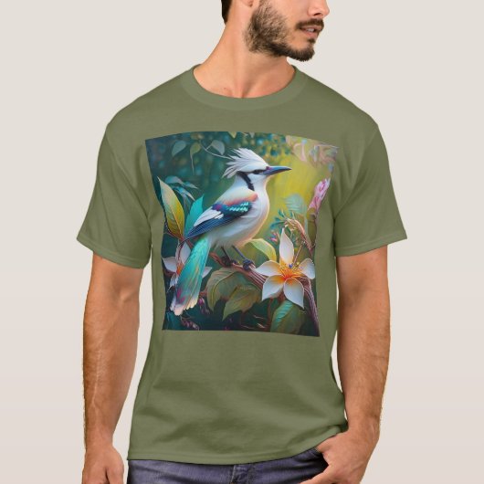 Created Aquamarin Winged Jay T-Shirt (Vorderseite)