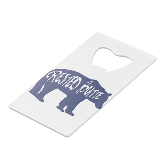 Created Butte Colorado Bear Geldbeutel Flaschenöffner (Vorderseite Schrägansicht)