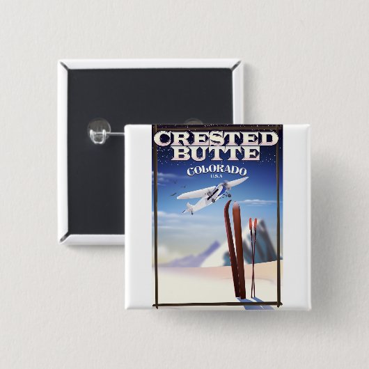 Created Butte Colorado Reiseplakat Button (Vorne & Hinten)