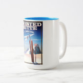 Created Butte Colorado Reiseplakat Zweifarbige Tasse (VorderseiteRechts)