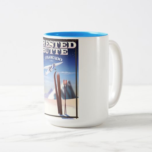 Created Butte Colorado Reiseplakat Zweifarbige Tasse (VorderseiteRechts)