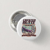 Created Butte Colorado Snowboarding Logo Button (Vorne & Hinten)