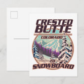 Created Butte Colorado Snowboarding Logo Einladungspostkarte (Vorne/Hinten)