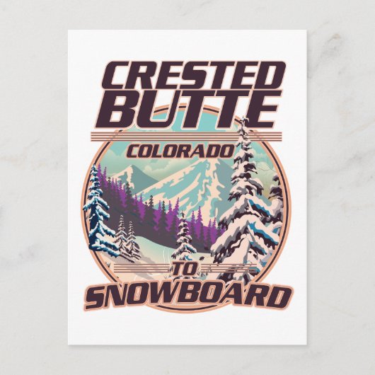 Created Butte Colorado Snowboarding Logo Einladungspostkarte (Vorderseite)