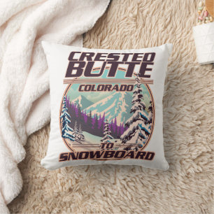 Created Butte Colorado Snowboarding Logo Kissen
