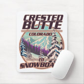 Created Butte Colorado Snowboarding Logo Mousepad (Mit Mouse)