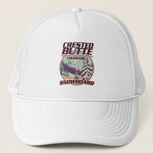 Created Butte Colorado Snowboarding Logo Truckerkappe (Vorderseite)