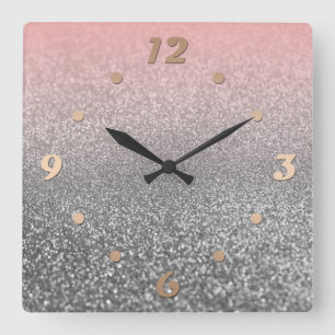 Created for you , elegant, shiny quadratische wanduhr