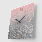 Created for you , elegant, shiny quadratische wanduhr (Winkel)