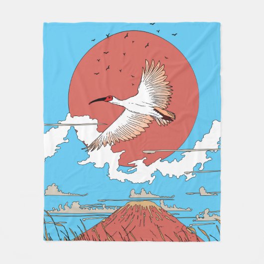Created Ibis in Flight Fleecedecke (Vorderseite)