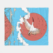 Created Ibis in Flight Fleecedecke (Vorderseite (Horizontal))