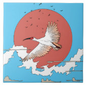 Created Ibis in Flight Fliese (Vorderseite)