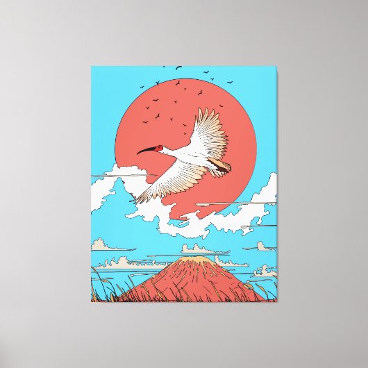 Created Ibis in Flight Leinwanddruck (Vorderseite)