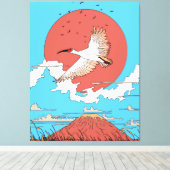 Created Ibis in Flight Leinwanddruck (Insitu (Holzboden))