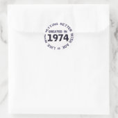 Created in 1974 runder aufkleber (Tasche)
