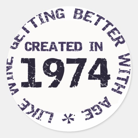 Created in 1974 runder aufkleber (Vorderseite)