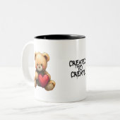 Created to Create Teddy Bear 11oz Mug Zweifarbige Tasse (Vorderseite Links)