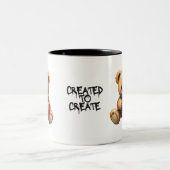 Created to Create Teddy Bear 11oz Mug Zweifarbige Tasse (Mittel)