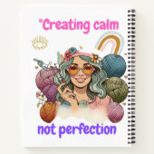 Creating calm, not perfection - Retro knitting gir Notizblock (Rückseite)