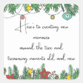 Creating Memories Around the Tree Quadratischer Aufkleber (Vorderseite)