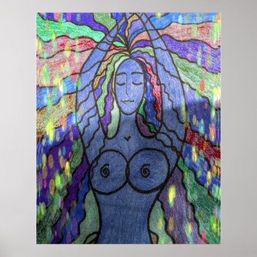 Creation Blue Modern Art Poster (Vorne)