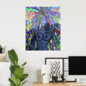 Creation Blue Modern Art Poster (Heimbüro)