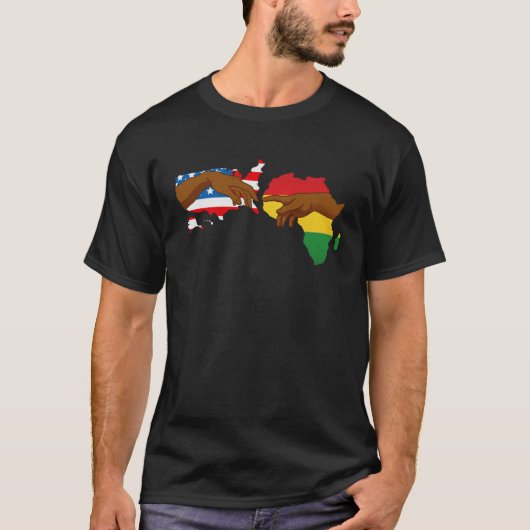 Creation Of Adam Black Proud African Roots Melanin T-Shirt (Vorderseite)