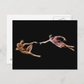 Creation of Adam Michelangelo Fractal Painting Postkarte (Vorne/Hinten)