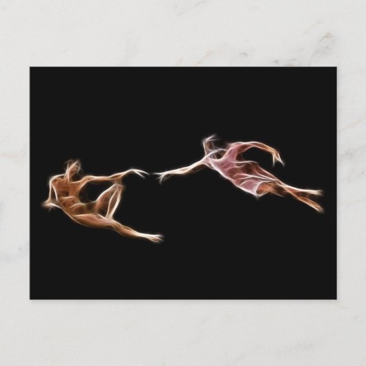 Creation of Adam Michelangelo Fractal Painting Postkarte (Vorderseite)
