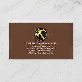 Creative A-Frame Gold Dachdecke auf Holzholz Visitenkarte (Rückseite)