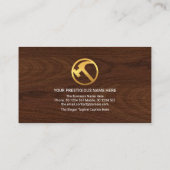 Creative A-Frame Gold Dachdecke auf Holzholz Visitenkarte (Rückseite)