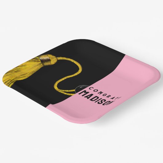 Creative Abschluss Pink Paper Teller (Gewinkelt)